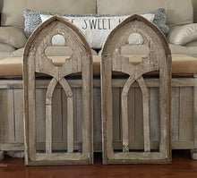 Load image into Gallery viewer, Rustic Modern Farmhouse French Country Wood Cathedral Arch Wall Decor