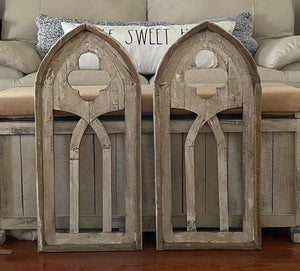 Rustic Modern Farmhouse French Country Wood Cathedral Arch Wall Decor