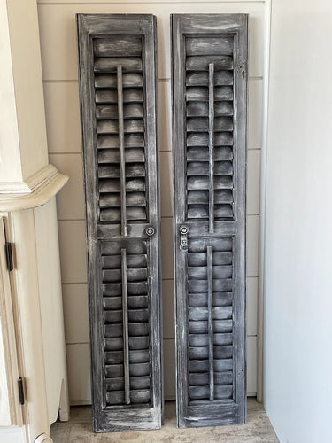 Set Of Two Vintage Distressed Shutters