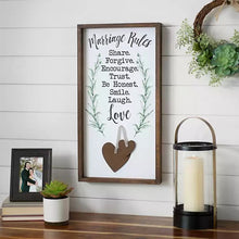 Load image into Gallery viewer, Marriage Rules Wood Wall Decor