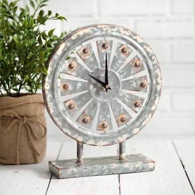 Metal Farmhouse Windmill Table Clock
