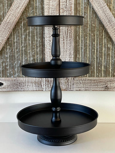 Black Metal Three Tier Tray