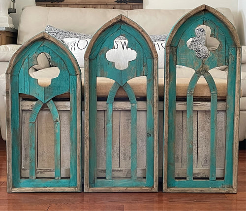 Rustic Modern Farmhouse French Country Wood Cathedral Arch Wall Decor