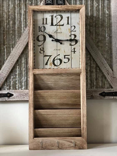 Wood Organizer Wall Clock