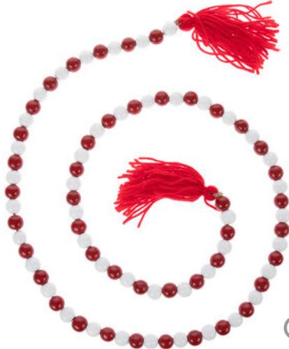 Red And White Wood Garland