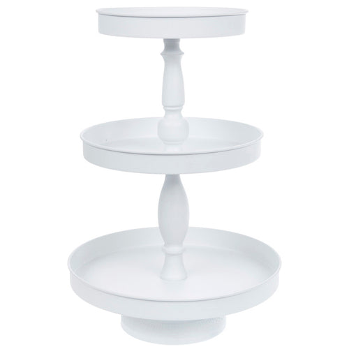 White Three Tier Metal Tray
