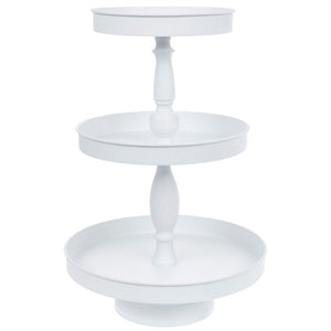 White Three Tier Metal Tray