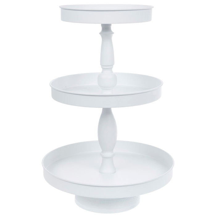 White Three Tier Metal Tray