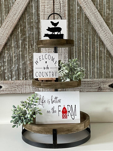 Tier Tray 3 Piece Sign Set