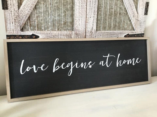 Love Begins At Home Wood Wall Decor