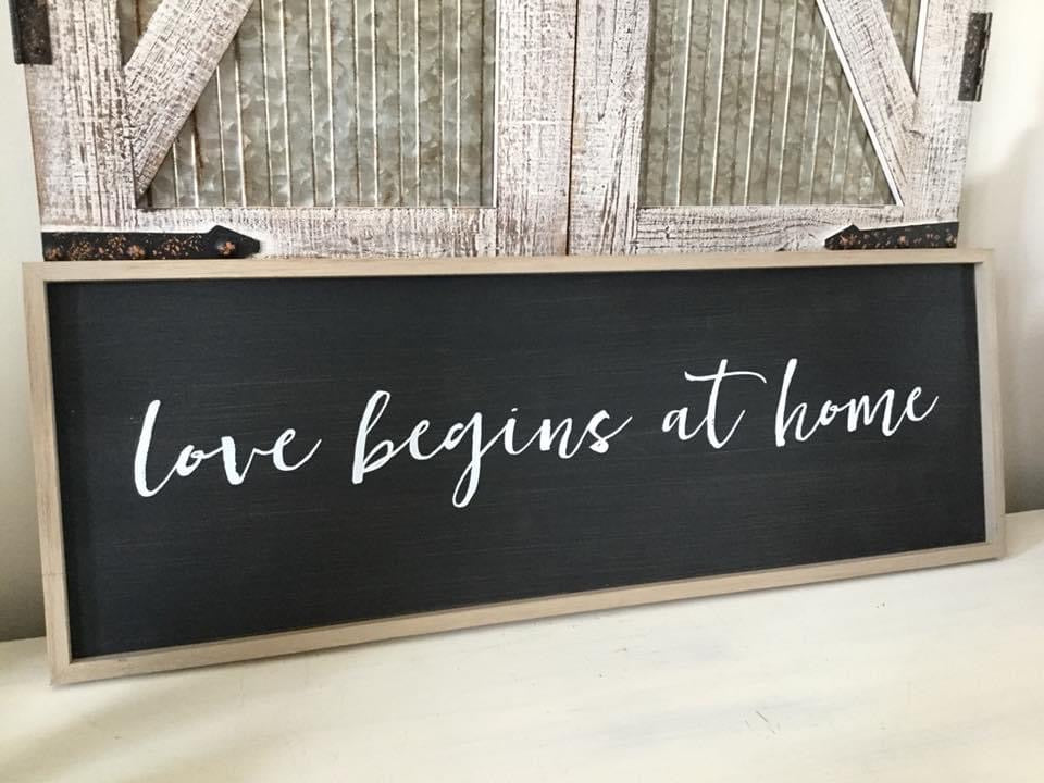 Love Begins At Home Wood Wall Decor