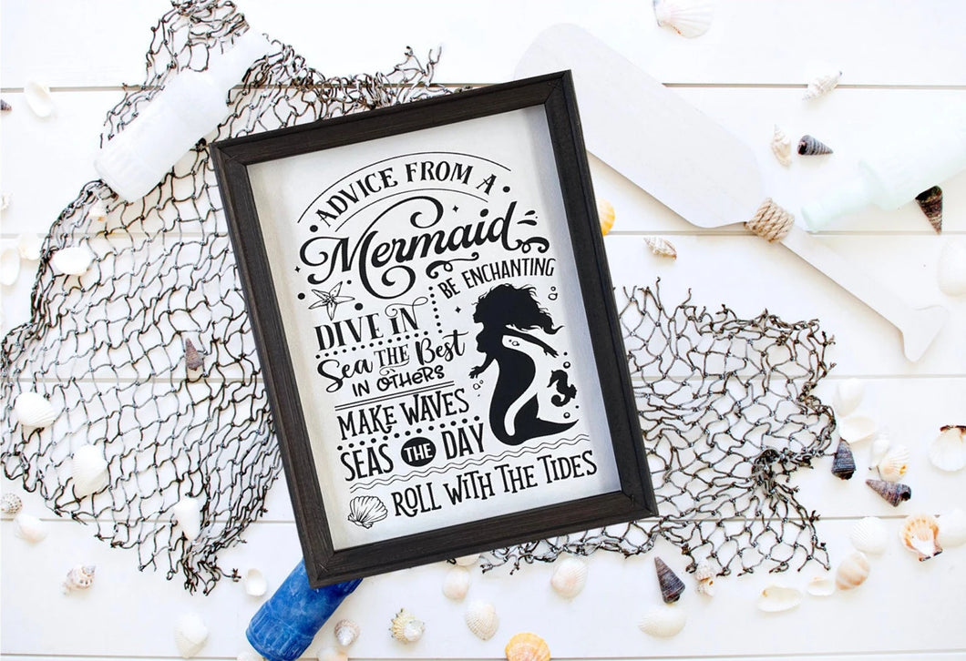 Advice From A Mermaid Nautical, Coastal Wall Decor Sign