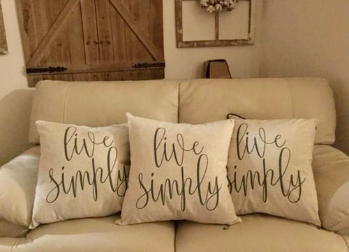 Live Simply Feather Filled Pillow  25.00 Each