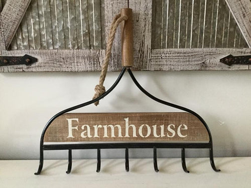 Farmhouse wood and metal wall decor