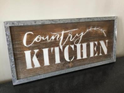 Country Kitchen Wood And Galvanized Metal Wall Decor