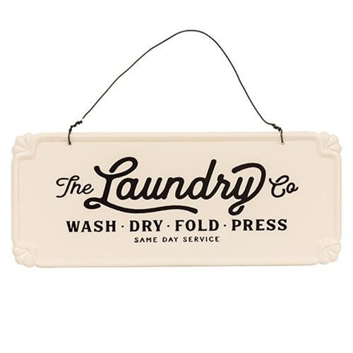 Laundry Co Distressed Metal Sign