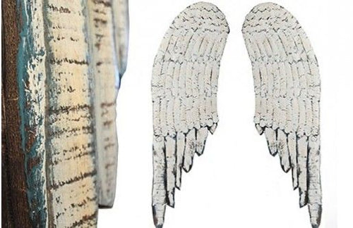 Large Wood And Metal Angel Wings