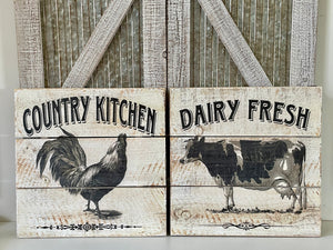 Two Piece Farmhouse Wood Wall Decor Sign Set