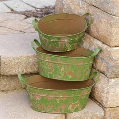 Set Of Three Metal Buckets