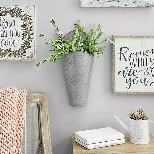 Galvanized Metal Wall Vase