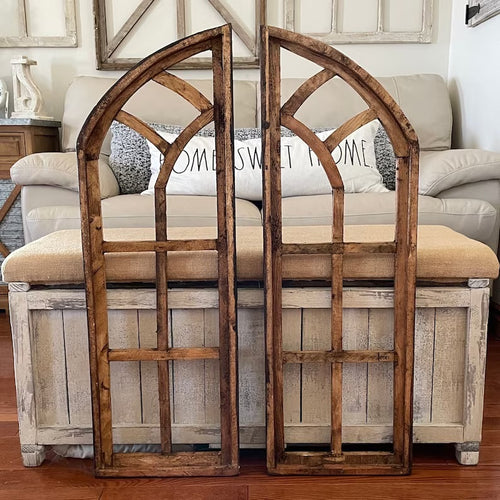 Rustic Farmhouse Cathedral Wood Arch Set Of Two
