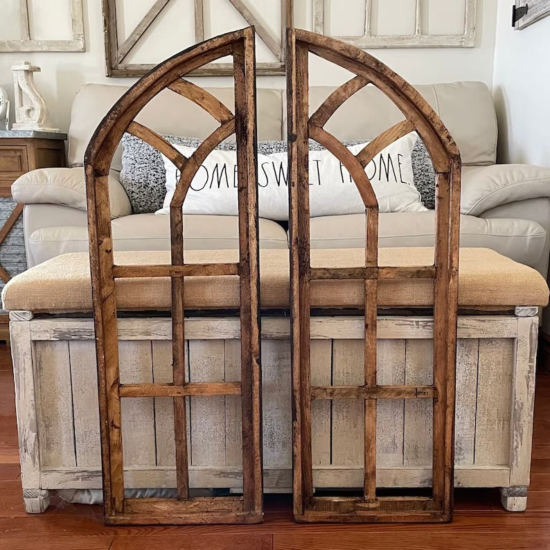 Rustic Farmhouse Cathedral Wood Arch Set Of Two