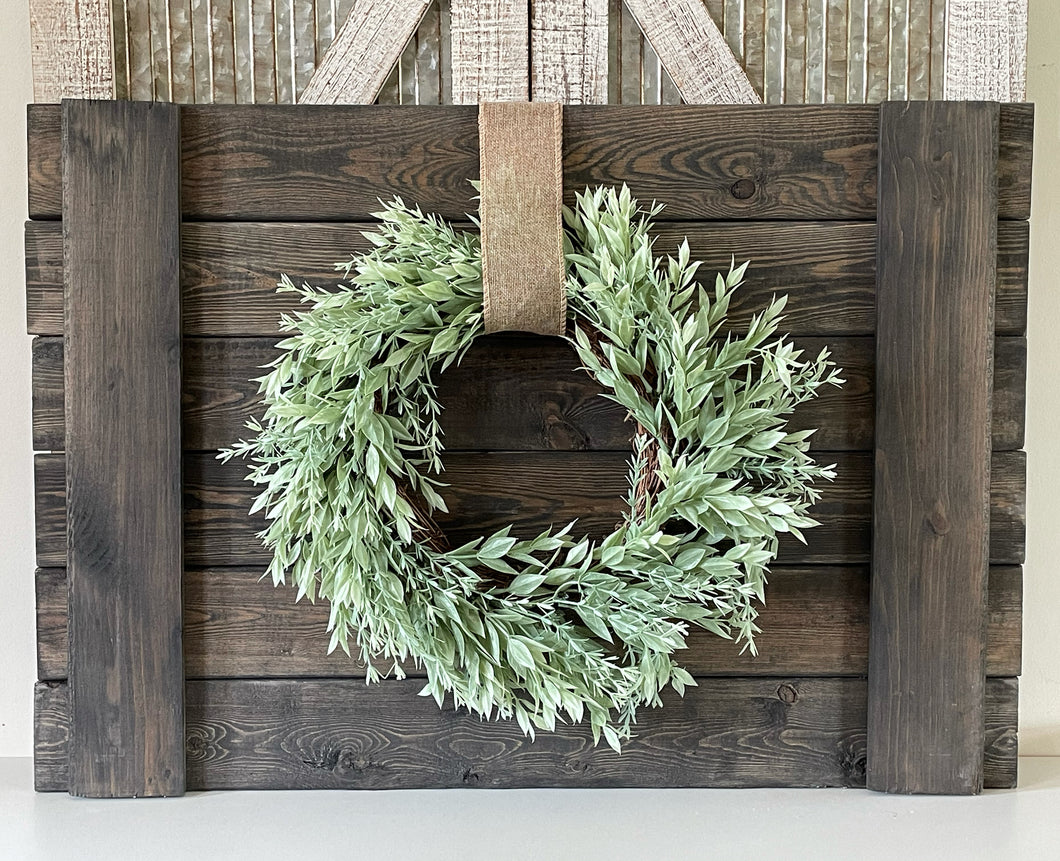 Large Wood Wall Decor Including Wreath
