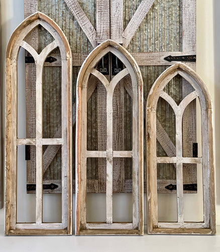 Farmhouse Wood Cathedral Open Arch Wall Decor