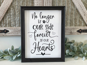 No Longer By Our Side Forever In Our Hearts Wall Decor