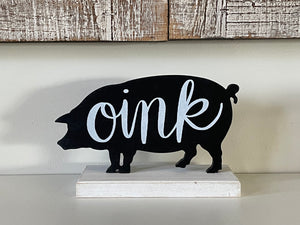 Pig Wood Table Decor