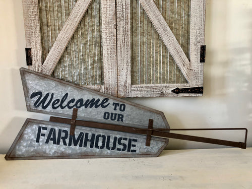 Welcome To Our Farmhouse Metal Wall Decor