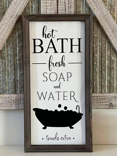 Hot Bath Farmhouse Bathroom Wall Decor