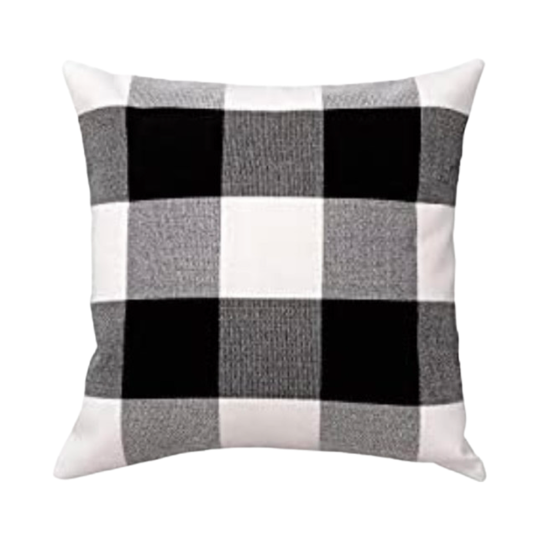 Black And White Buffalo Check Pillow Cover
