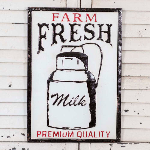 Farm Fresh Milk Metal Wall Decor