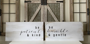 Be Humble Be Patient Farmhouse Wood Wall Decor Set