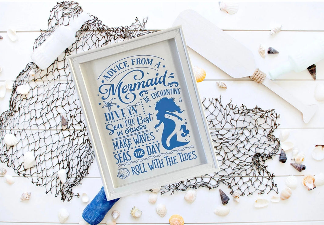 Advice From A Mermaid Nautical, Coastal Wall Decor Sign