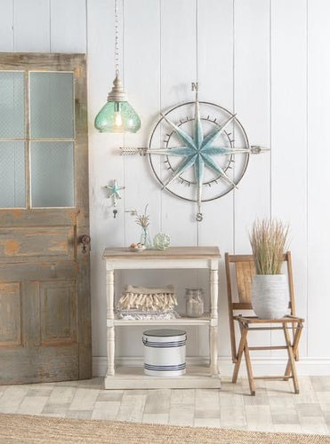 Distressed Metal Compass Wall Decor