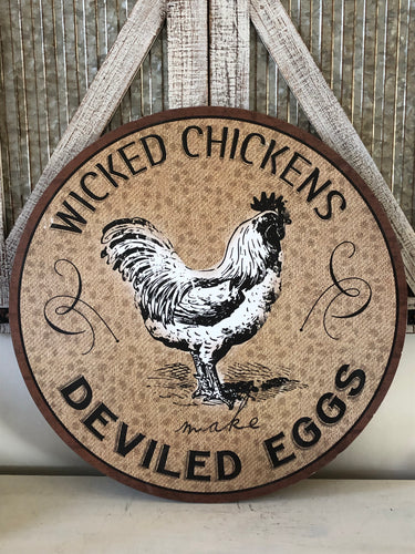 Wicked Chickens Make Deviled Eggs Wall Decor