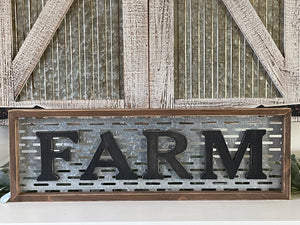 Wood And Metal Farm Sign