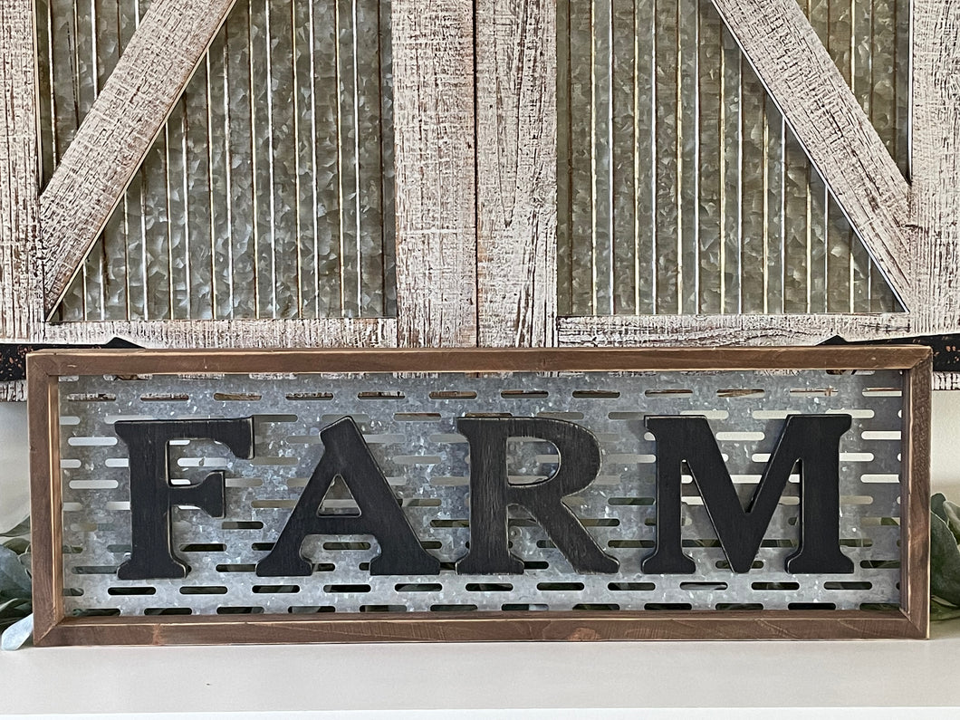Wood And Metal Farm Sign