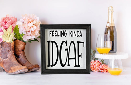 Feeling Kinda IDGAF Funny Farmhouse Wall Decor Sign