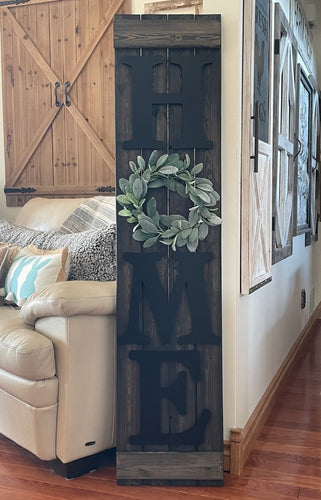 Large Home Wood Wall Decor Including Wreath