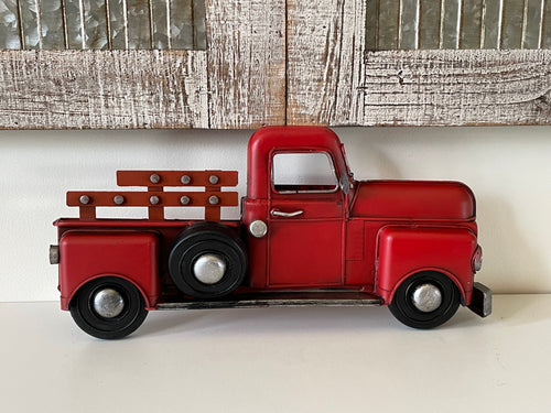 Red Metal Truck Wall Decor