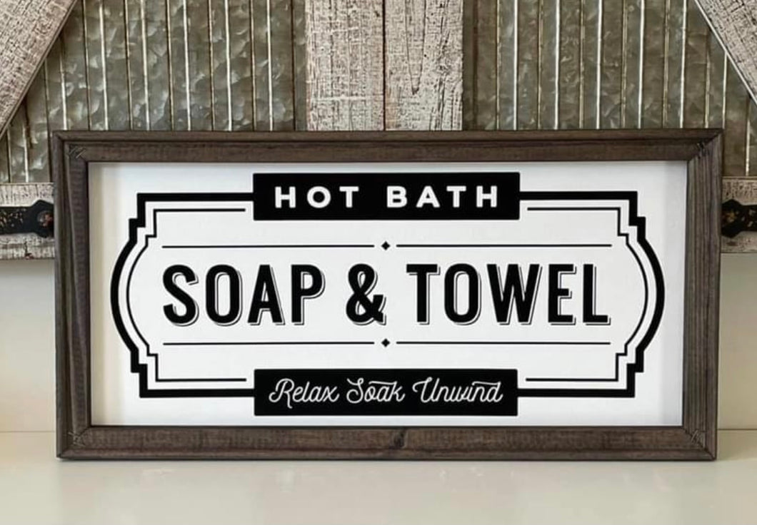 Soap And Towel Farmhouse Bathroom Wall Decor