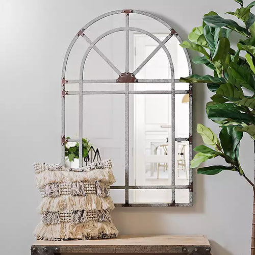 Large Galvanized Metal Arch Mirror