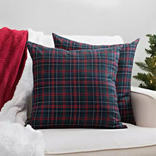 Load image into Gallery viewer, Set Of Two Plaid Feather Pillows