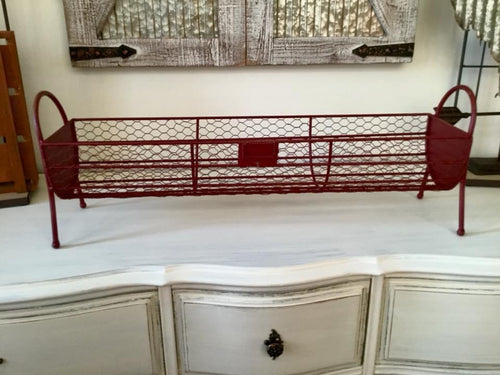 Rustic Red Metal Basket