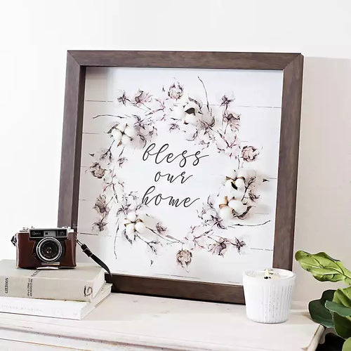 Bless Our Home Cotton Wreath Wall Decor
