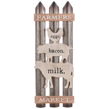 Farmers Market Wood And Metal Wall Decor