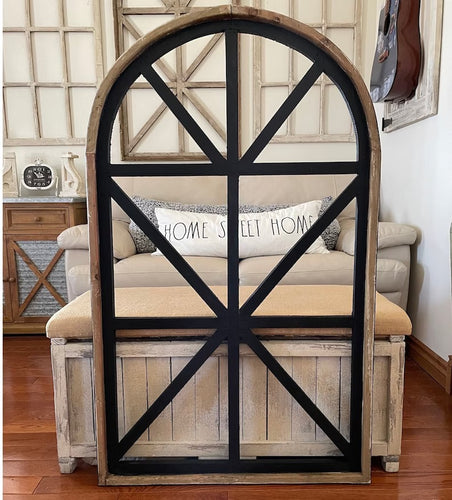 Large Rustic Farmhouse Wood Barn Door Style Cathedral Arch Wood Wall Decor